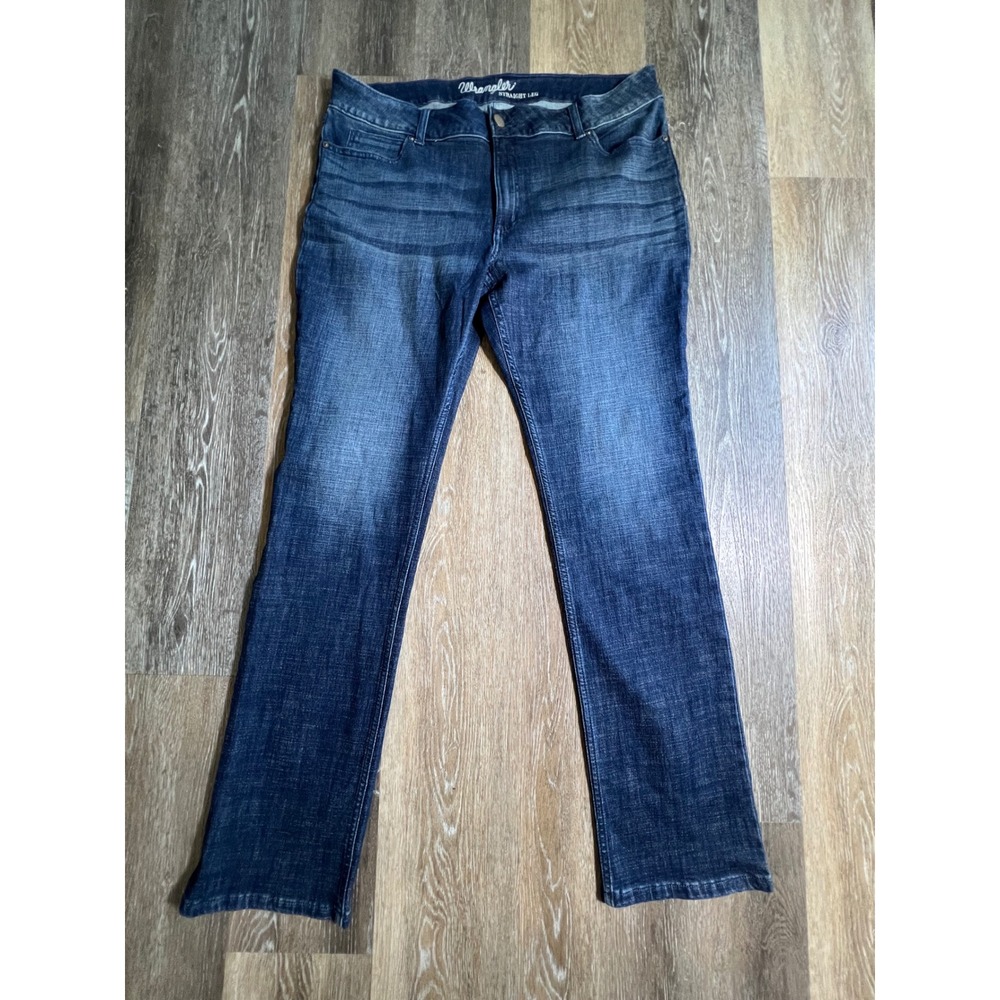 Wrangler Straight Leg Jeans Womens 19x34 Dark Wash Denim Pants 1009MWTDS